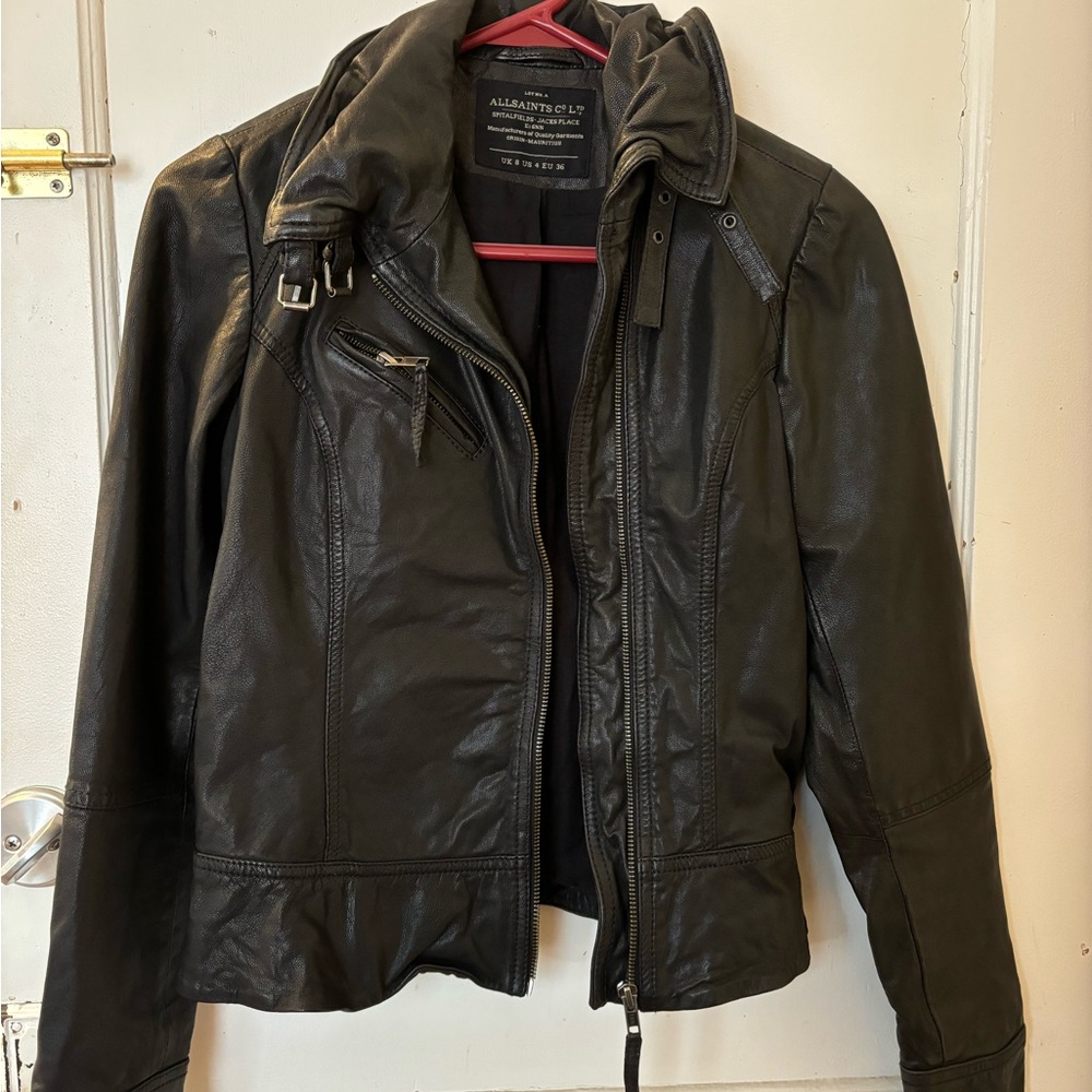 All Saints Spitalfields  Black Leather jacket authentic
